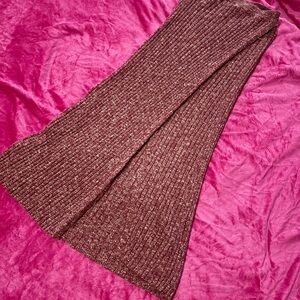 Free People Ribbed Maxi Skirt in Maroon